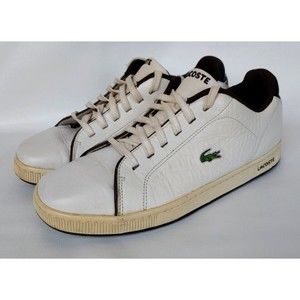 Men's Lacoste Bayliss Athletic Shoe White Monochrome (Imported) Preowned. No box